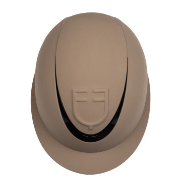 Damenhelm mit breitem Visier und geprägtem Equestro-Logo Walnuss Braun