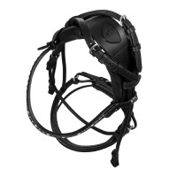 Acavallo Damigella Trense aus Kalbsleder Schwarz / Weiß