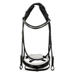 Acavallo Damigella Trense aus Kalbsleder Schwarz / Weiß