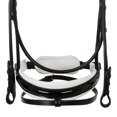 Acavallo Damigella Trense aus Kalbsleder Schwarz / Weiß