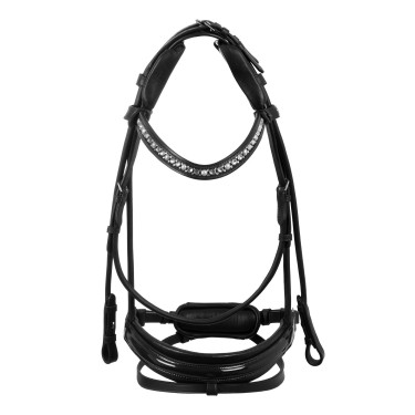 Acavallo Damigella Trense aus Kalbsleder Schwarz / schwarz