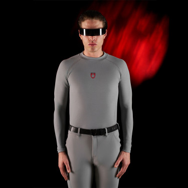 Base Layer Herren langarm Equestro Ridertechnology Spottdrossel Grau