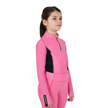 Base Layer Equestro Trainingsshirt mit langen Ärmeln für Mädchen Rosa Schloss