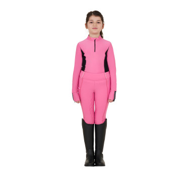 Base Layer Equestro Trainingsshirt mit langen Ärmeln für Mädchen Rosa Schloss