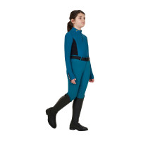 Base Layer Equestro Trainingsshirt mit langen Ärmeln für Mädchen Blau Koralle