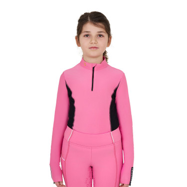 Base Layer Equestro Trainingsshirt mit langen Ärmeln für Mädchen Rosa Schloss