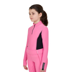 Base Layer Equestro Trainingsshirt mit langen Ärmeln für Mädchen Rosa Schloss