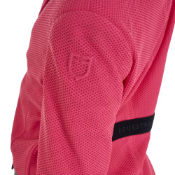 Turnierjacke drei Knöpfe Mädchen aus Mesh Equestro Geißblatt Rosa