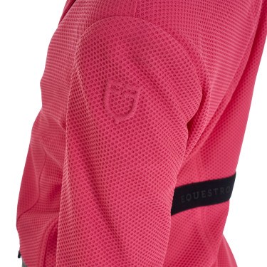 Turnierjacke drei Knöpfe Mädchen aus Mesh Equestro Geißblatt Rosa