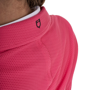 Turnierjacke drei Knöpfe Mädchen aus Mesh Equestro Geißblatt Rosa