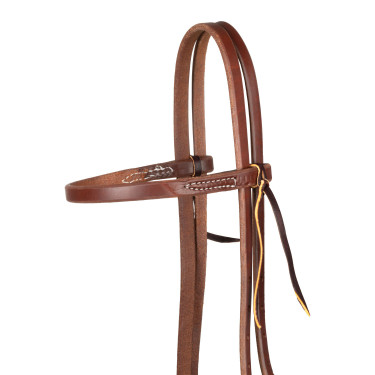 Trensenzaum mit einteiligem Stirnband 5/8" Platinum Pro Dunkles Öl Braun