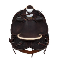 Western-Wade-Sattel mit Holzbaum und Denver-Gurt Braun