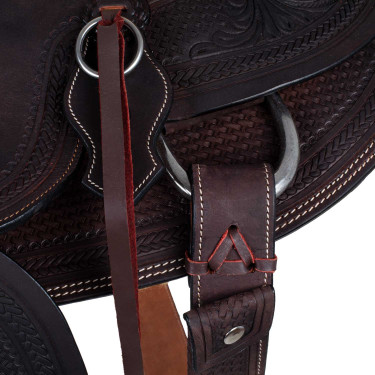 Western-Wade-Sattel mit Holzbaum und Denver-Gurt Braun