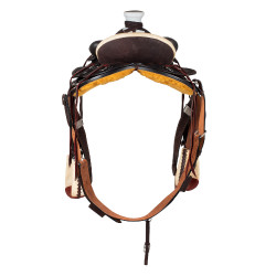 Western-Wade-Sattel mit Holzbaum und Denver-Gurt Braun