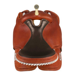 Selle Pool's 5020 mit rohem Ledersitz in brauner Farbe für Barrel. Cognac Braun