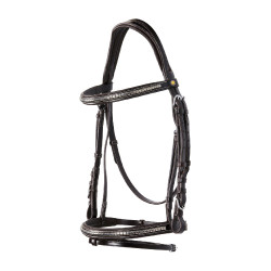 Englisches Lederkopfstück mit vernickeltem Clincher NP Equestro Dunkelbraun Englisches Lederkopfstück mit vernickeltem Clincher NP Equestro Dunkelbraun