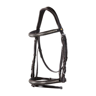 Englisches Lederkopfstück mit vernickeltem Clincher NP Equestro Dunkelbraun Englisches Lederkopfstück mit vernickeltem Clincher NP Equestro Dunkelbraun