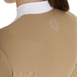 Wettkampf-Poloshirt Damen Langarm mit Strass Equestro