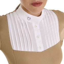 Wettkampf-Poloshirt Damen Langarm mit Strass Equestro