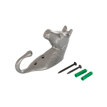 Haken für Trensenhalter Pferdekopf aus bunt eloxiertem Aluminium Umbria Equitazione Grau