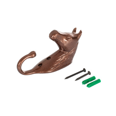 Haken für Trensenhalter Pferdekopf aus bunt eloxiertem Aluminium Umbria Equitazione Braun