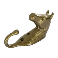 Haken für Trensenhalter Pferdekopf aus bunt eloxiertem Aluminium Umbria Equitazione Gold