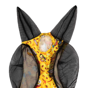 Fliegenmaske aus Lycra mit Pro-Tech Ohrenschutz Emoticon Motive