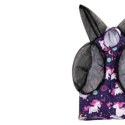 Fliegenmaske aus Lycra mit Pro-Tech Ohrenschutz Weltraumeinhorn Motive Fliegenmaske aus Lycra mit Pro-Tech Ohrenschutz Weltraumeinhorn Motive