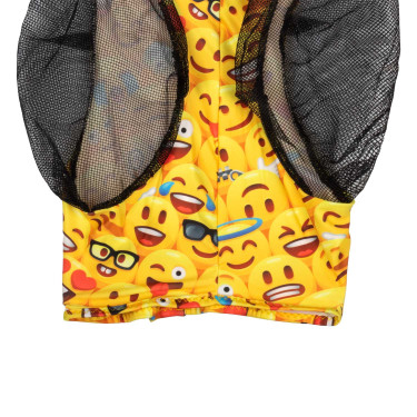 Fliegenmaske aus Lycra mit Pro-Tech Ohrenschutz Emoticon Motive
