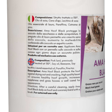 Gelbes Huf-Fett Ama Hoof 1L Umbria Equitazione Schwarz