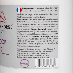 Gelbes Huf-Fett Ama Hoof 1L Umbria Equitazione Schwarz