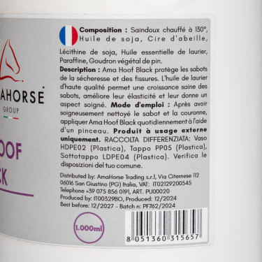 Gelbes Huf-Fett Ama Hoof 1L Umbria Equitazione Schwarz