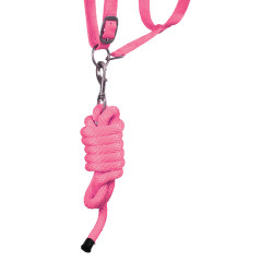 Synthetisches Halfter mit Reflective Supreme Führstrick Pink Rosa