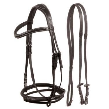 Bridon Supreme mit Kontrastnaht und Supreme Zügel Braun