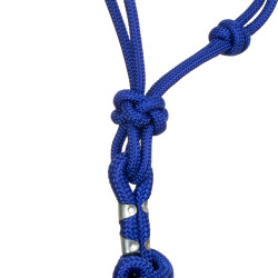 Knotenkordel-Halfter mit Führstrick Pool's Königsblau