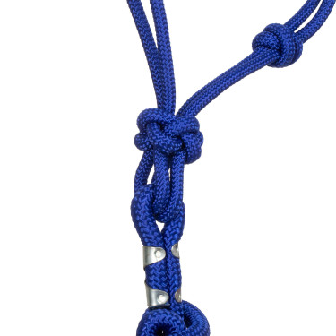 Knotenkordel-Halfter mit Führstrick Pool's Königsblau