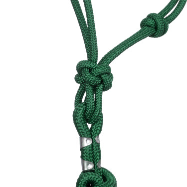 Knotenkordel-Halfter mit Führstrick Pool's Jägergrün Gr&uuml;n
