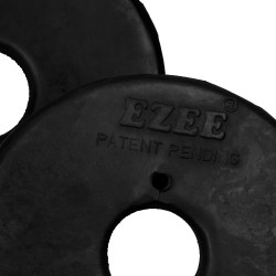 Gummibeschichtete Gebissscheiben mit Ringen Umbria Equitazione Schwarz