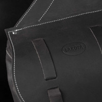 Satteltasche aus Kalbsleder mit 3 Riemenverschluss Pool's Braun