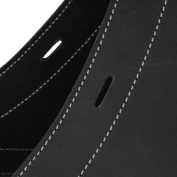 Satteltasche aus Kalbsleder mit 3 Riemenverschluss Pool's Schwarz