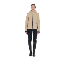 Damen-Softshelljacke mit figurbetontem Schnitt und versteckten Taschen Equestro Beige