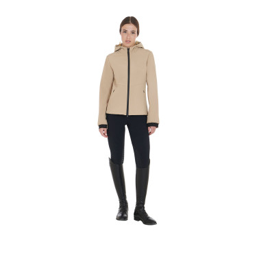 Damen-Softshelljacke mit figurbetontem Schnitt und versteckten Taschen Equestro Beige