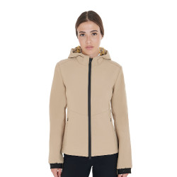 Damen-Softshelljacke mit figurbetontem Schnitt und versteckten Taschen Equestro Beige