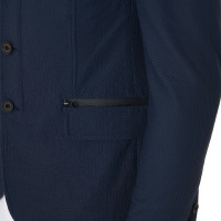 Wettkampfjacket perforiert Herren 3 Knöpfe Equestro Marineblazer Marineblau