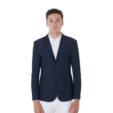 Wettkampfjacket perforiert Herren 3 Knöpfe Equestro Marineblazer Marineblau Wettkampfjacket perforiert Herren 3 Knöpfe Equestro Marineblazer Marineblau