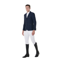 Wettkampfjacket perforiert Herren 3 Knöpfe Equestro Marineblazer Marineblau