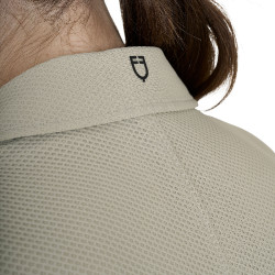 Wettkampfjacke perforiert Damen 4 Knöpfe Equestro Oxford-Tan Rosa