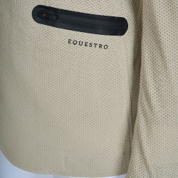 Wettkampfjacke perforiert Damen 4 Knöpfe Equestro Oxford-Tan Rosa