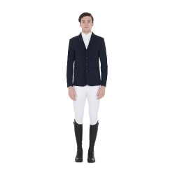 Wettkampfjacke Herren mit kontrastierend gesticktem Logo Equestro Marineblazer Marineblau
