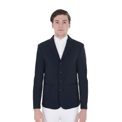 Wettkampfjacke Herren mit kontrastierend gesticktem Logo Equestro Marineblazer Marineblau